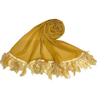 Feather hijabs in chiffon fabric - Yellow
